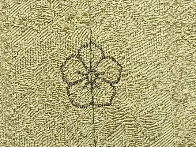 平和屋着物●上質な色無地　動物花地紋　蒸栗色　正絹　逸品　BAAY8540hj