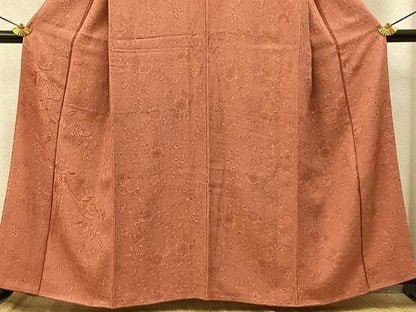 平和屋着物●無地絵羽訪問着　辻が花　総刺繍　肉桂色　正絹　逸品　BAAY8578hj