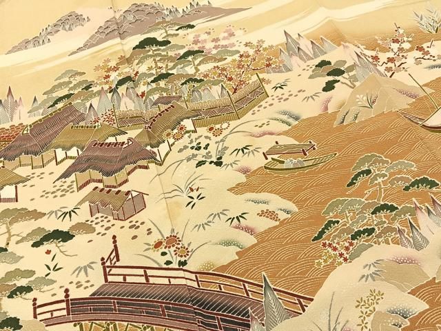 平和屋着物●豪華色留袖　友禅　作家物　御所解文　暈し染め　正絹　逸品　BAAY8581hj