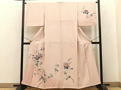 平和屋着物■訪問着　友禅　花鳥文　暈し染め　正絹　逸品　BAAY8583hj