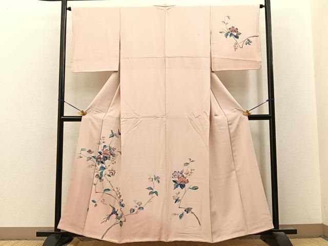 平和屋着物■訪問着　友禅　花鳥文　暈し染め　正絹　逸品　BAAY8583hj