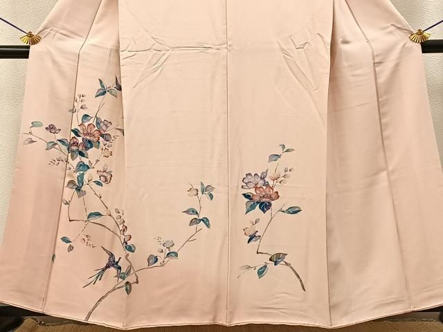 平和屋着物■訪問着　友禅　花鳥文　暈し染め　正絹　逸品　BAAY8583hj
