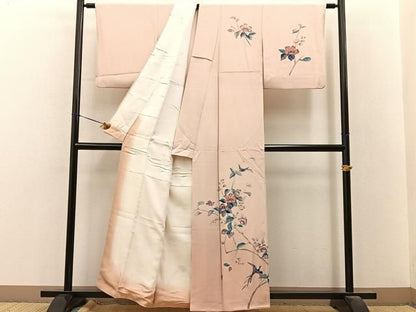平和屋着物■訪問着　友禅　花鳥文　暈し染め　正絹　逸品　BAAY8583hj