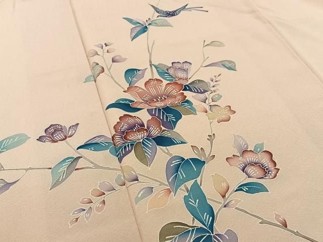 平和屋着物■訪問着　友禅　花鳥文　暈し染め　正絹　逸品　BAAY8583hj