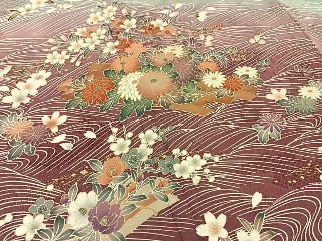 平和屋着物●訪問着　花筏　暈し染め　金彩　正絹　逸品　BAAY8585hj
