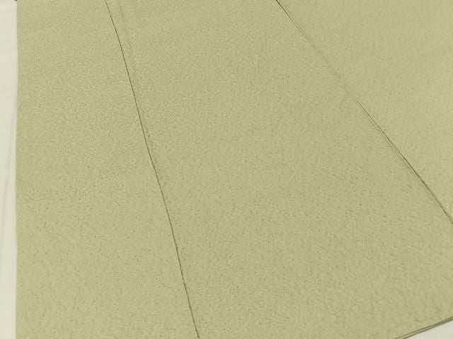 平和屋着物■上質な色無地　紋意匠　若菜色　正絹　逸品　BAAY8590hj