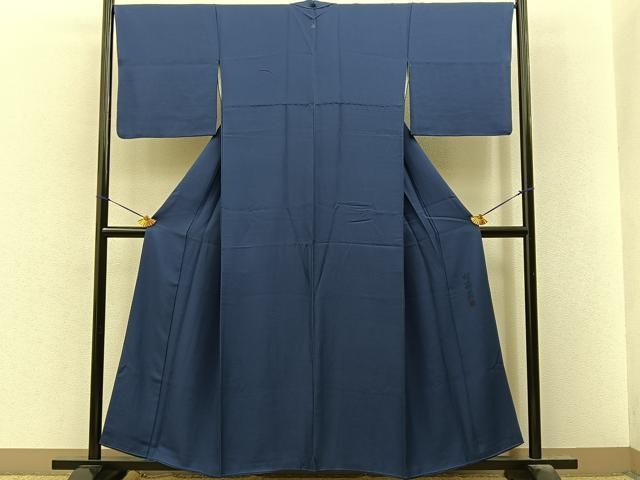平和屋着物■上質な色無地　村上伸一郎　紺藍色　正絹　逸品　BAAY8592hj