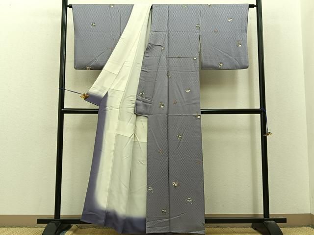 平和屋着物■上質な小紋　飾花文　金彩　正絹　逸品　BAAY8594hj