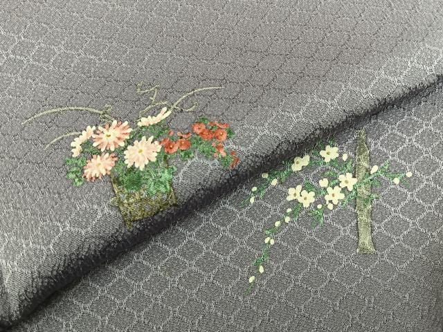 平和屋着物■上質な小紋　飾花文　金彩　正絹　逸品　BAAY8594hj