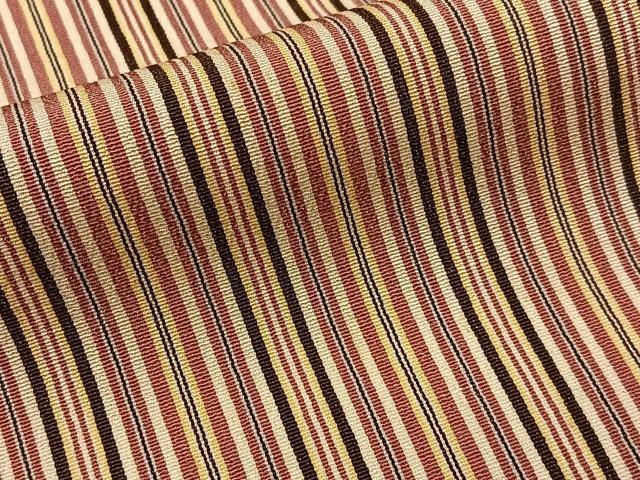 平和屋着物■上質な小紋　紬地　子持ち縞　正絹　逸品　BAAY8610hj