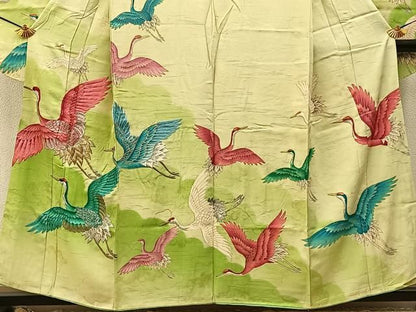 平和屋着物■豪華振袖　刺繍　飛鶴文　金彩　正絹　逸品　BAAY8612hj