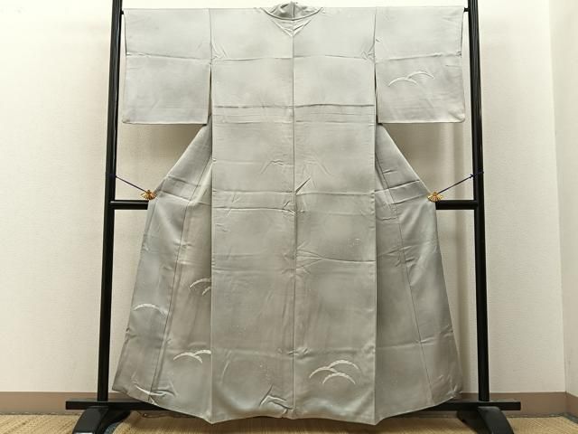平和屋着物■訪問着　駒刺繍　雪芝文　正絹　逸品　BAAY8614hj