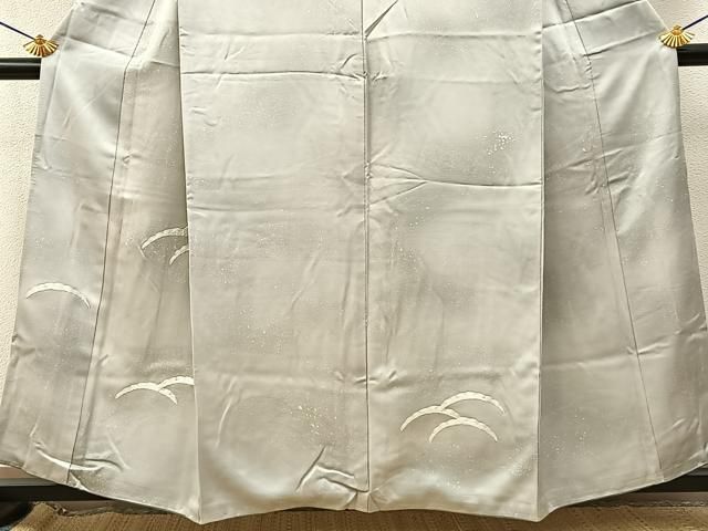 平和屋着物■訪問着　駒刺繍　雪芝文　正絹　逸品　BAAY8614hj