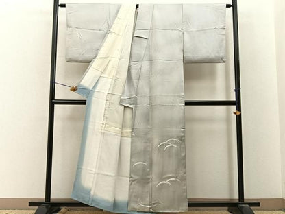 平和屋着物■訪問着　駒刺繍　雪芝文　正絹　逸品　BAAY8614hj