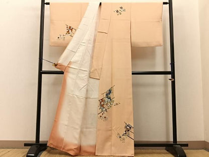 平和屋着物■訪問着　誰が袖秋草文　金彩　正絹　逸品　BAAY8616hj