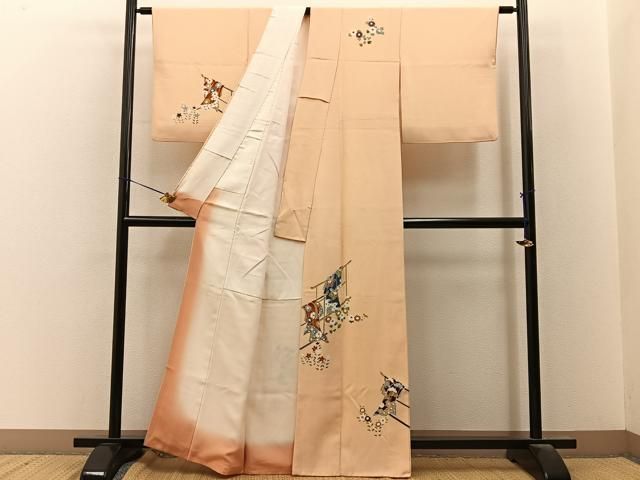 平和屋着物■訪問着　誰が袖秋草文　金彩　正絹　逸品　BAAY8616hj