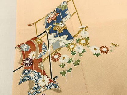 平和屋着物■訪問着　誰が袖秋草文　金彩　正絹　逸品　BAAY8616hj