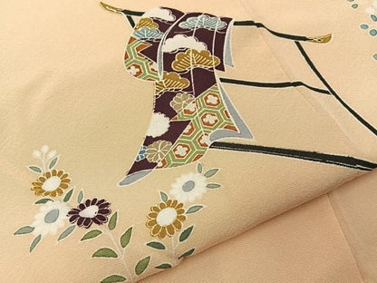 平和屋着物■訪問着　誰が袖秋草文　金彩　正絹　逸品　BAAY8616hj
