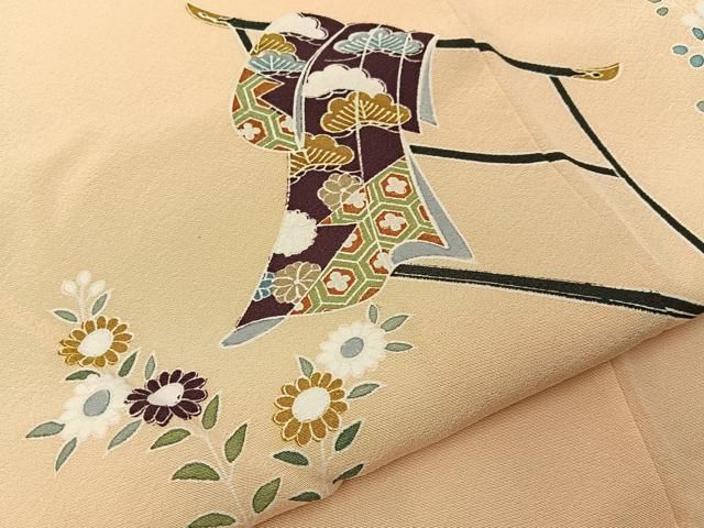 平和屋着物■訪問着　誰が袖秋草文　金彩　正絹　逸品　BAAY8616hj