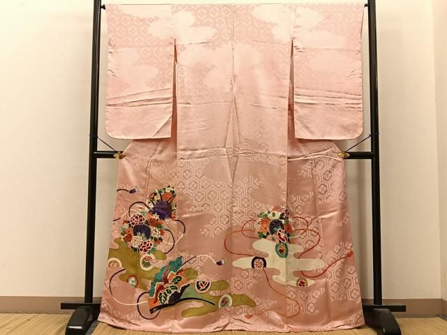 平和屋着物■豪華色留袖　鼓花文　金彩　正絹　逸品　BAAY8618hj