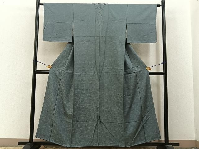 平和屋着物■上質なお召　吉祥文　正絹　逸品　BAAY8621hj