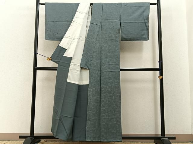 平和屋着物■上質なお召　吉祥文　正絹　逸品　BAAY8621hj