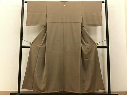 平和屋着物■上質な色無地　朽葉色　正絹　逸品　BAAY8623hj