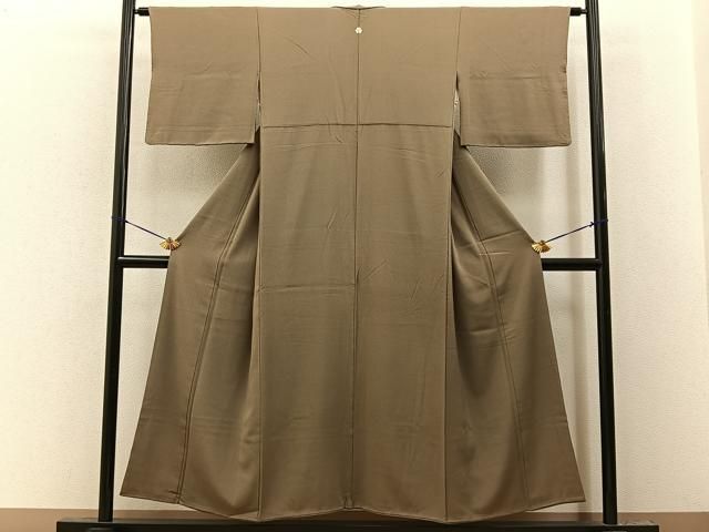 平和屋着物■上質な色無地　朽葉色　正絹　逸品　BAAY8623hj