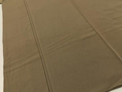 平和屋着物■上質な色無地　朽葉色　正絹　逸品　BAAY8623hj