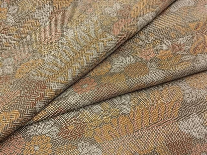 平和屋着物■上質な小紋　染大島　秋草文　正絹　逸品　BAAY8625hj