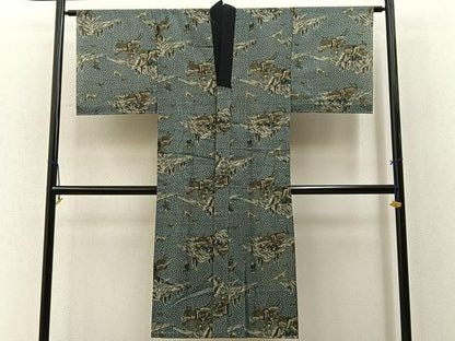 平和屋着物■男性　長襦袢　単衣　狩猟文　BAAY8629hj