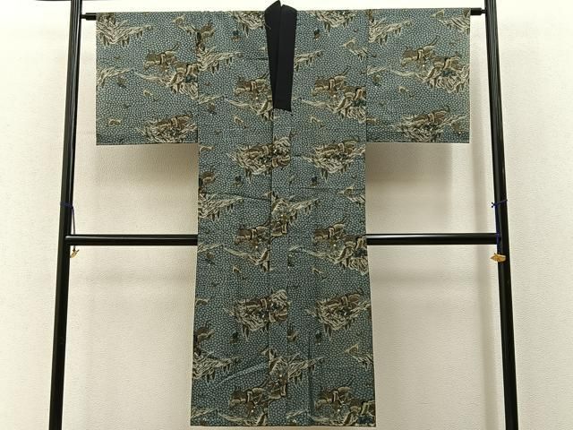 平和屋着物■男性　長襦袢　単衣　狩猟文　BAAY8629hj