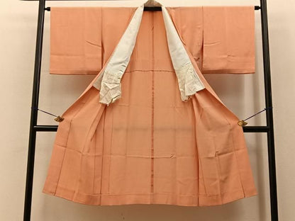 平和屋着物■長襦袢　無双仕立て　深支子色　正絹　逸品　BAAY8631hj