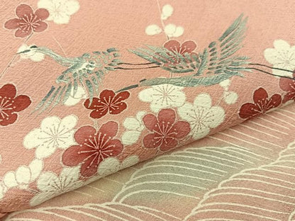 平和屋着物■訪問着　飛鶴流水梅文　暈し染め　正絹　逸品　BAAY8672hj