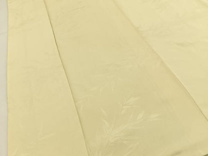 平和屋着物■上質な色無地　笹の葉地紋　蒸栗色　正絹　逸品　BAAY8673hj