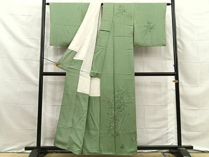 平和屋着物■訪問着　刺繍　鏡裏花文　正絹　逸品　BAAY8687hj