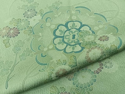 平和屋着物■訪問着　刺繍　鏡裏花文　正絹　逸品　BAAY8687hj