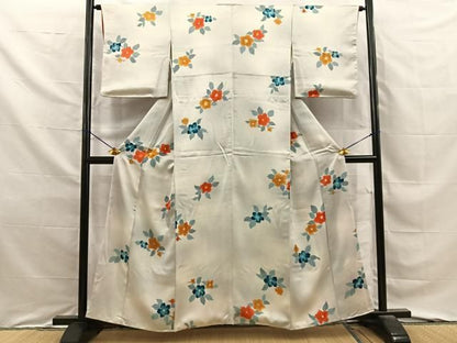 平和屋着物■上質な小紋　草花文　暈し染め　正絹　逸品　BAAY8691hj
