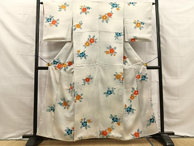 平和屋着物■上質な小紋　草花文　暈し染め　正絹　逸品　BAAY8691hj
