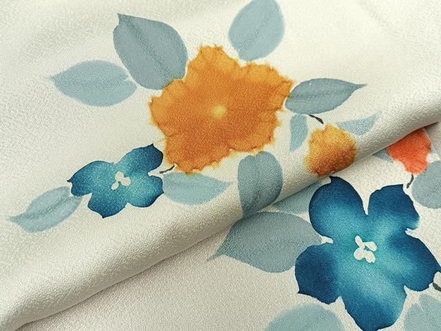 平和屋着物■上質な小紋　草花文　暈し染め　正絹　逸品　BAAY8691hj