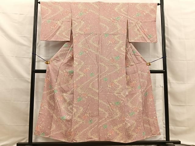 平和屋着物■上質な小紋　舞花文　正絹　逸品　BAAY8694hj