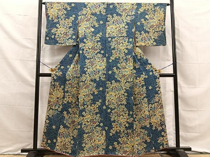 平和屋着物■上質な小紋　草花文　正絹　逸品　BAAY8695hj