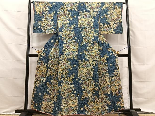 平和屋着物■上質な小紋　草花文　正絹　逸品　BAAY8695hj
