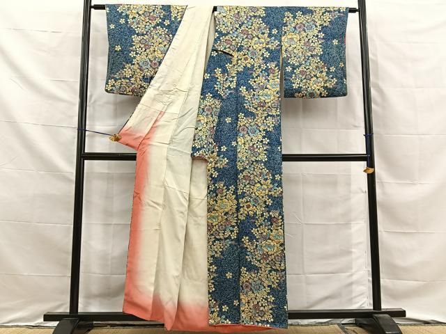 平和屋着物■上質な小紋　草花文　正絹　逸品　BAAY8695hj