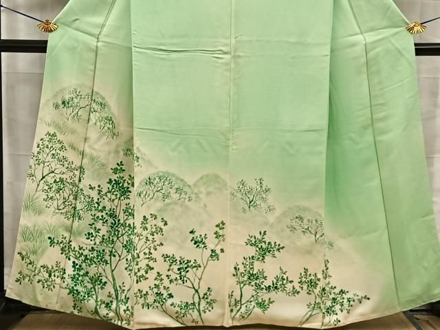 平和屋着物■訪問着　遠山樹林文　暈し染め　正絹　逸品　BAAY8700hj