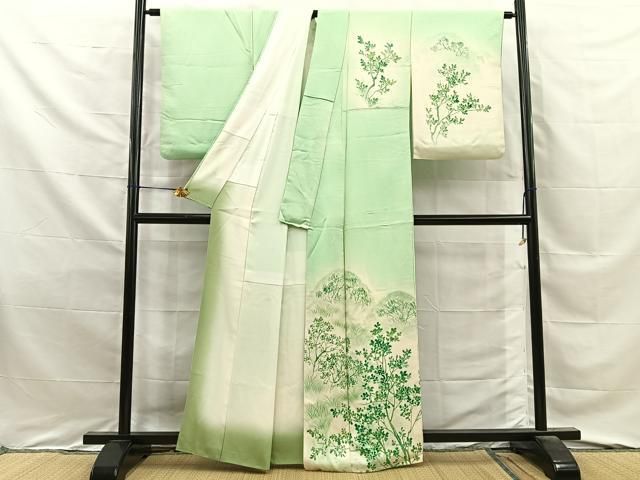 平和屋着物■訪問着　遠山樹林文　暈し染め　正絹　逸品　BAAY8700hj