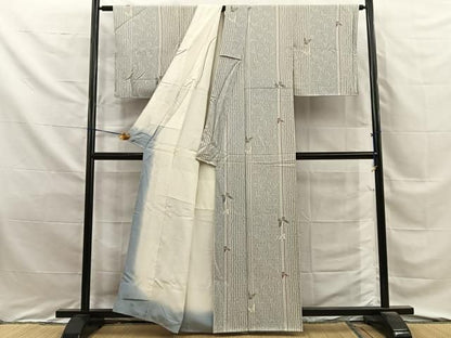 平和屋着物■上質な小紋　舞蝶間道　正絹　逸品　BAAY8703hj
