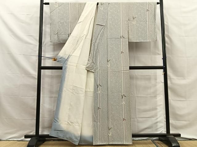 平和屋着物■上質な小紋　舞蝶間道　正絹　逸品　BAAY8703hj