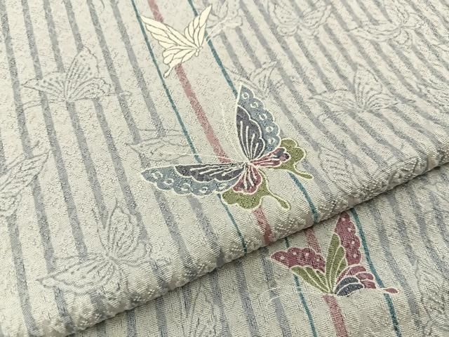 平和屋着物■上質な小紋　舞蝶間道　正絹　逸品　BAAY8703hj