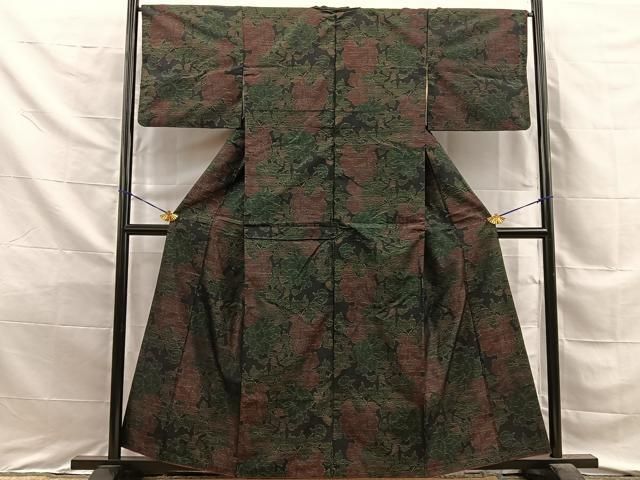 平和屋着物■本場大島紬　草花文　正絹　逸品　BAAY8707hj